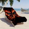 Mysterious Flame Butterfly Pattern Polyester Microfiber Beach Towel Is Highly Absorbent, Suitable for Swimming and Beach Outings
