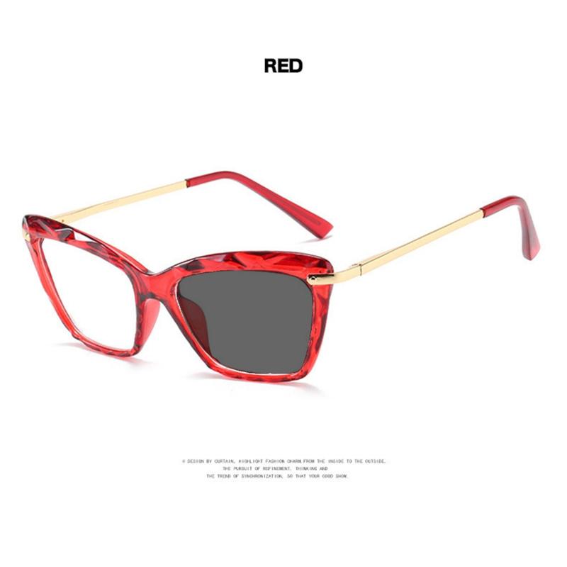 Latest Design Crystal Cat-Eye Frame Photochromism Prescription Lens Reading Glasses Women Anti Blue Light Hyperopia Eye Wear 0~+600