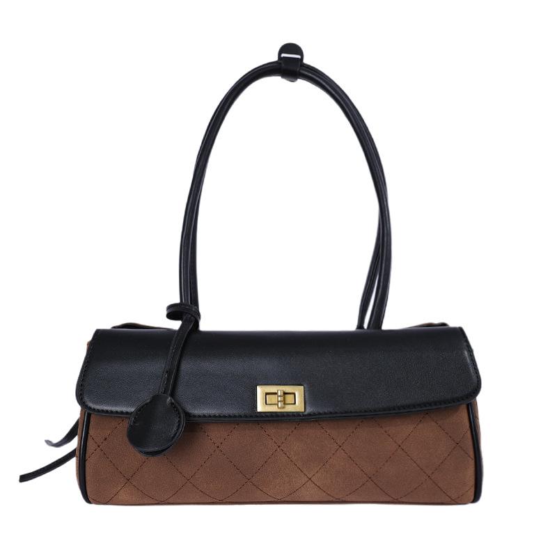 Small Fragrance Color-coordinated Crossbody Bag with Large Capacity Tote Bag, Baguette Style Shoulder Bag for Single Use