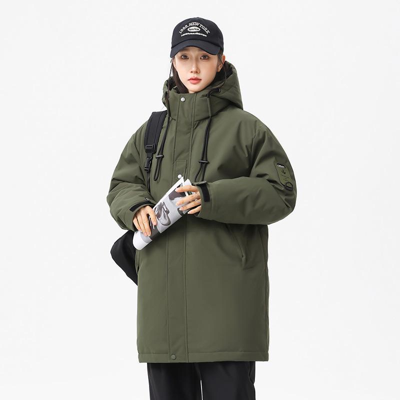 Men's Winter 2025 Hooded Mid-Length Cotton Jacket - Thick, Warm, Trendy Outdoor Coat