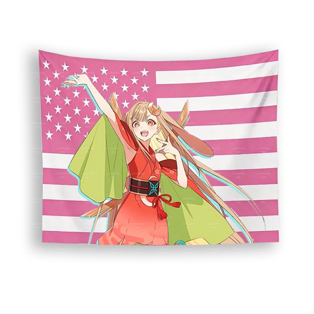 

Cute Anime Girl KKaguya SShinomiya American Flag Wall Tapestry for Bedroom Dorm Home Decor Birthday Gift 74x94cm(29x37in)