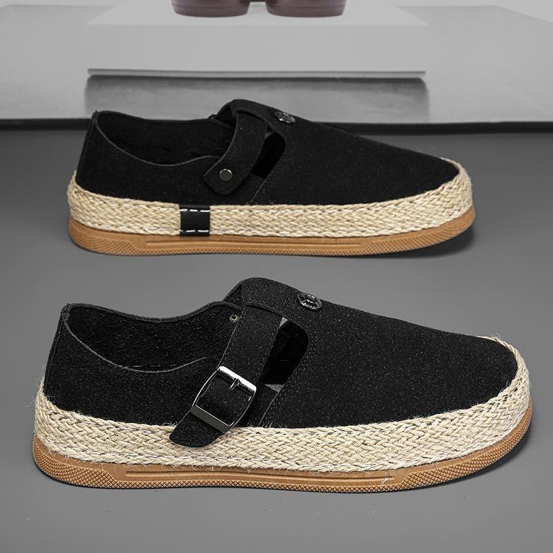 

Дышащая повседневная обувь для мужчин, модная обувь для ходьбы с толстой подошвой, кроссовки с пряжкой на ремне, мужская модель 2024 года, удобная обувь на плоской подошве 39 чёрный