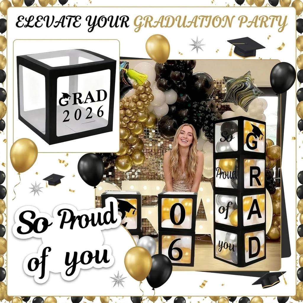 Box - Black Version - Venue Decoration - Surprise Box - Graduation Party Gift Box