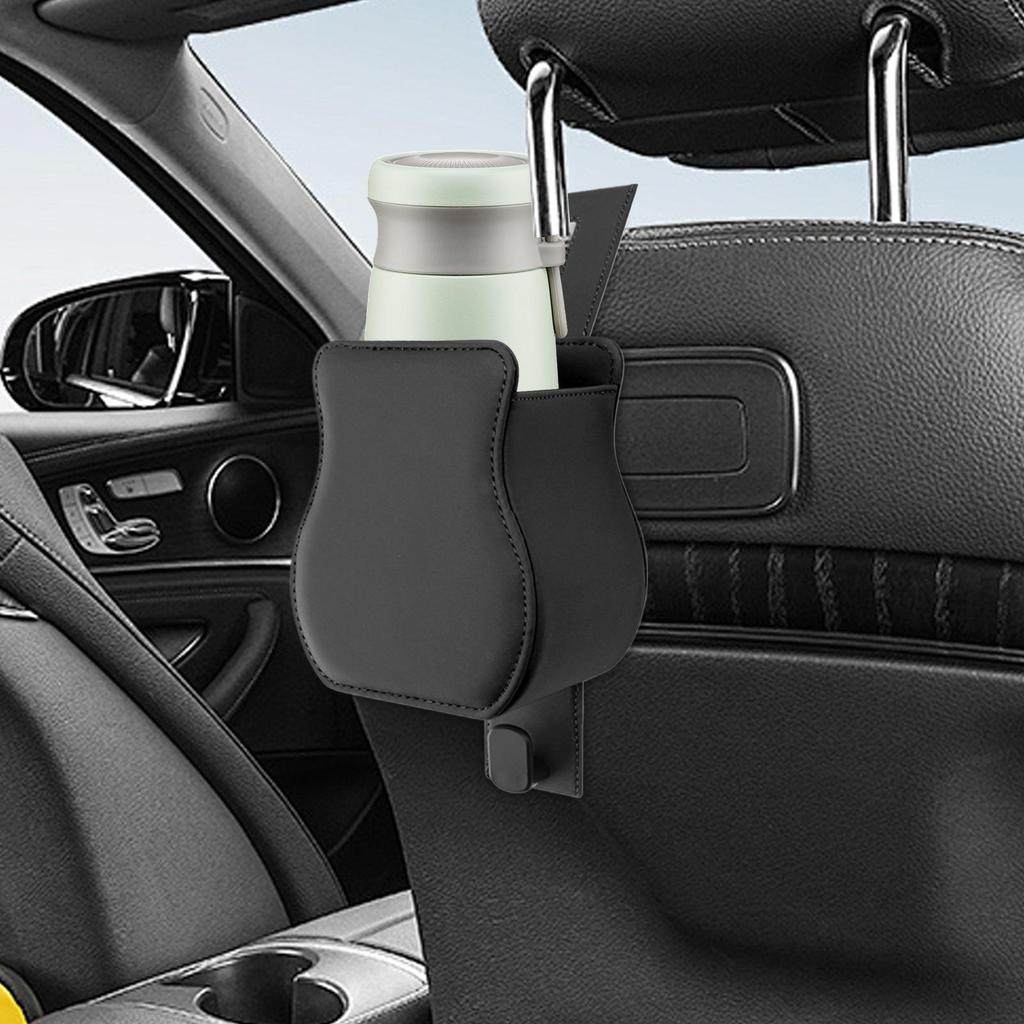 Drink Holder for Car Automotive Cup Holders Backseat Car Organizer Leather Box with Storage Hook for Auto Truck SUV Sedan RV