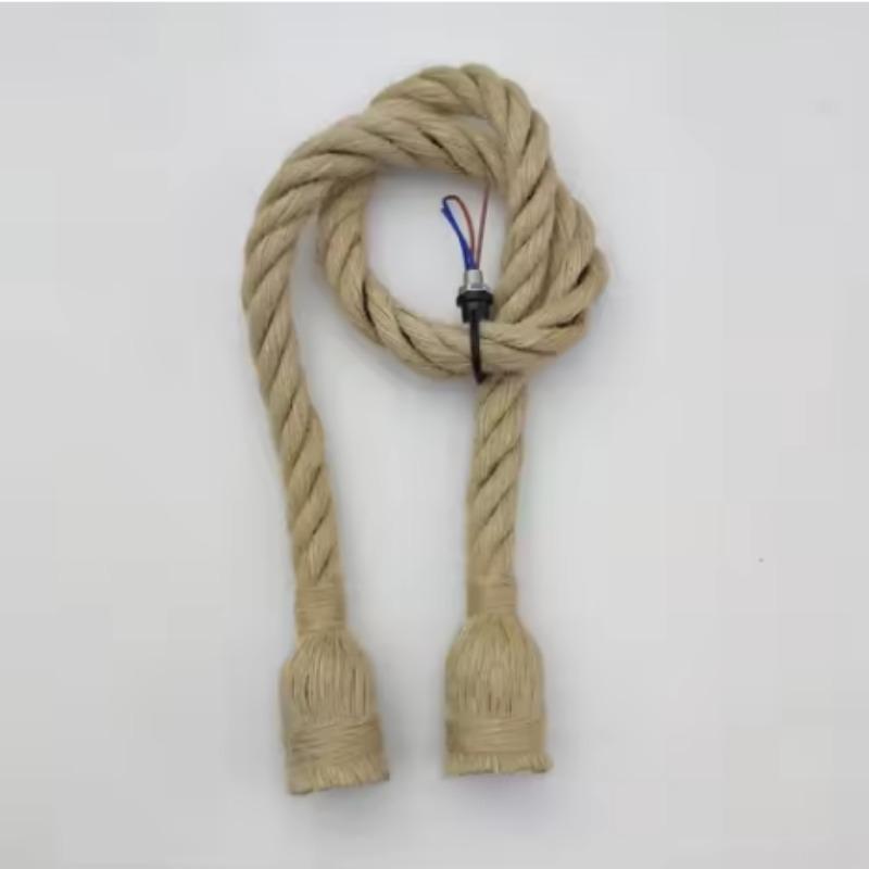 Vintage Hemp Rope American Style Pendant Lights Hand Knitted Reminiscence Bar Pub Industrial Lighting Indoor Ceiling Lamp E27