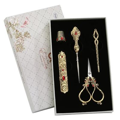 Vintage European Style Tailor Sewing Scissors Kit With Thimble Embroidery Needlework Thread Scissor for Sewing Shears