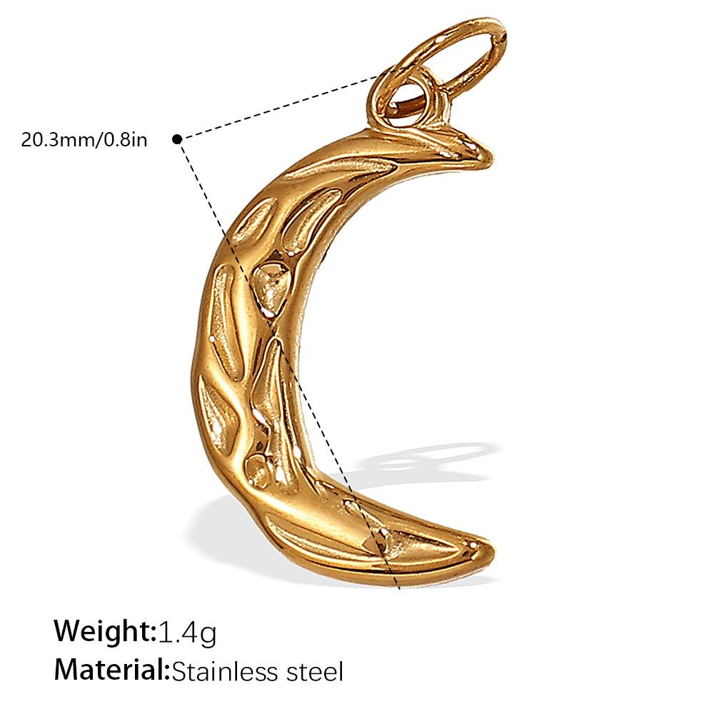 Sun Moon Stainless Steel Gold Plated Pendant Jewelry Versatile Pendant Necklace Women