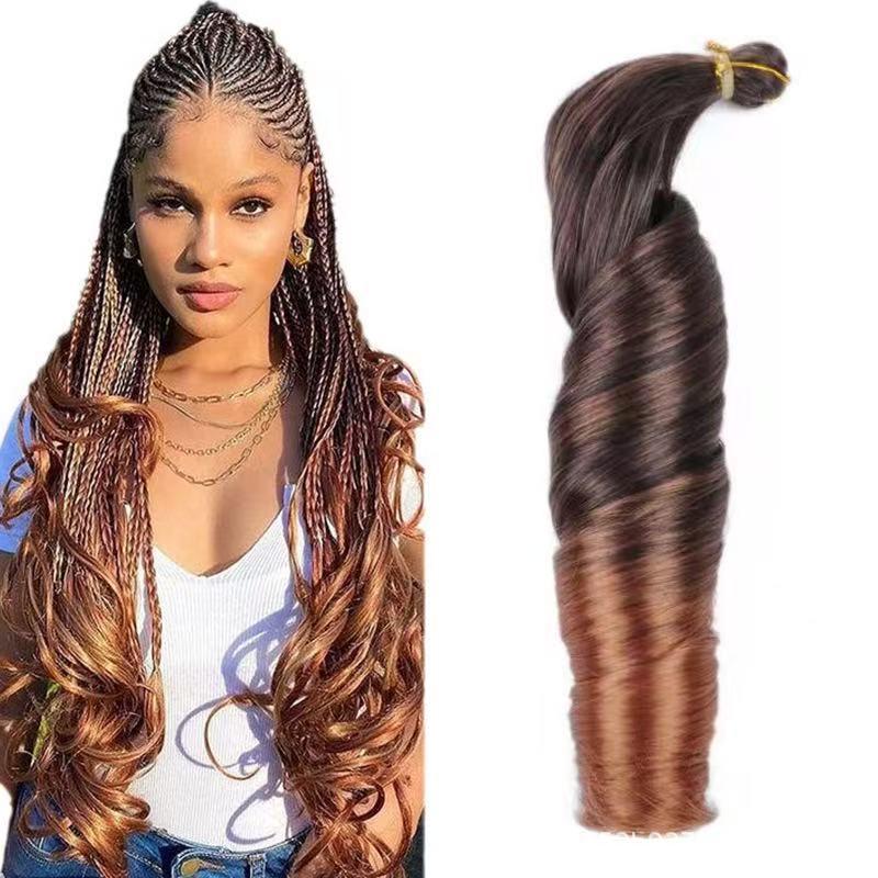 24" 150g French Curly Big Barrel Curl African Crochet Synthetic Hair Extensions