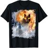 Fire And Ice Wolf Snowy Good And Evil Wolves T-Shirt