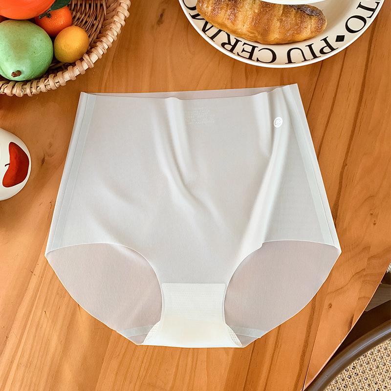 Girl Summer Ultra Thin Abdominal Lift Hip Without Trace High Waist Naked Sense Ice Silk Breathable Quick Dry Briefs