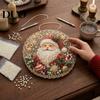 Creative Gifts for Adults DIY Christmas Sun Catcher Kit, Faux Pearl Art Hanging Ornament, Santa Claus Holiday Ornament Tools Xmas Tree Craft