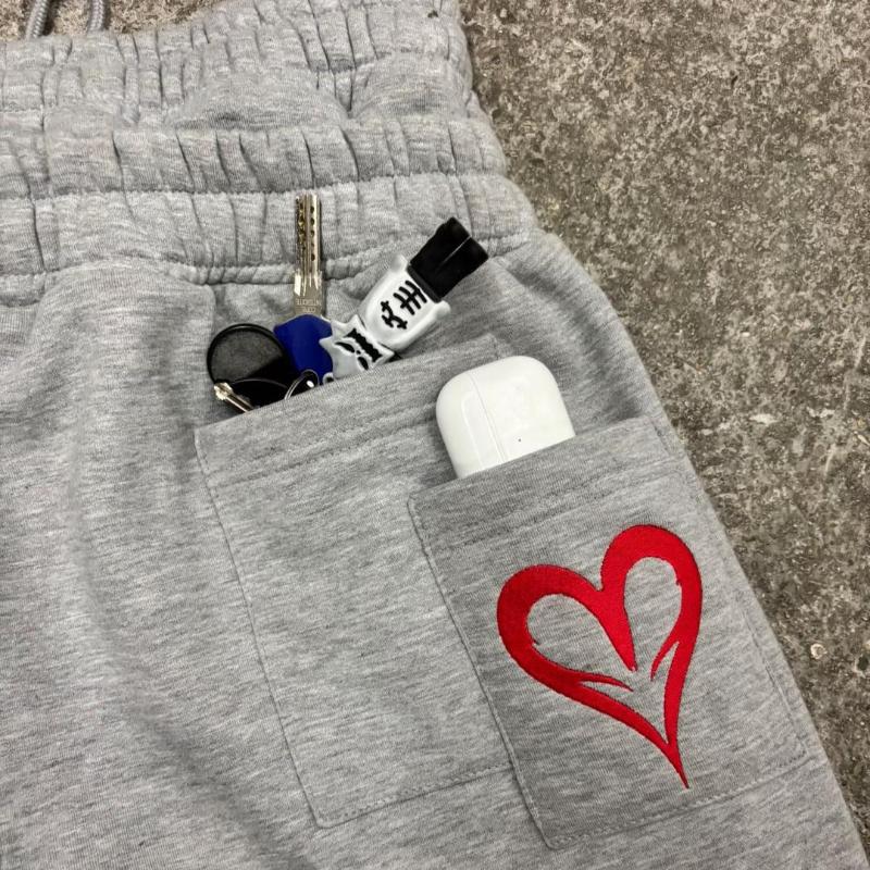 RogueWave Y2K Double Waist Jogging Pants Poker Embroidery Pattern Sagging Pants Men Women Goth Hip Hop Streetwear Unisex Baggy Sweatpants