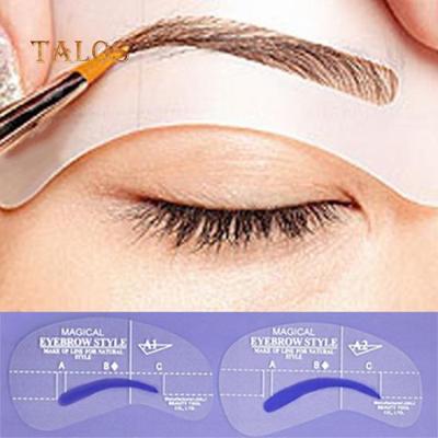 DIY Beauty Eyebrow Template Tools 4 Styles Grooming Stencil Kit Make Up Shaping Cosmetic Tools