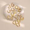 18k Gold-Plated Geometric Hammered Stainless Steel Stud Earrings