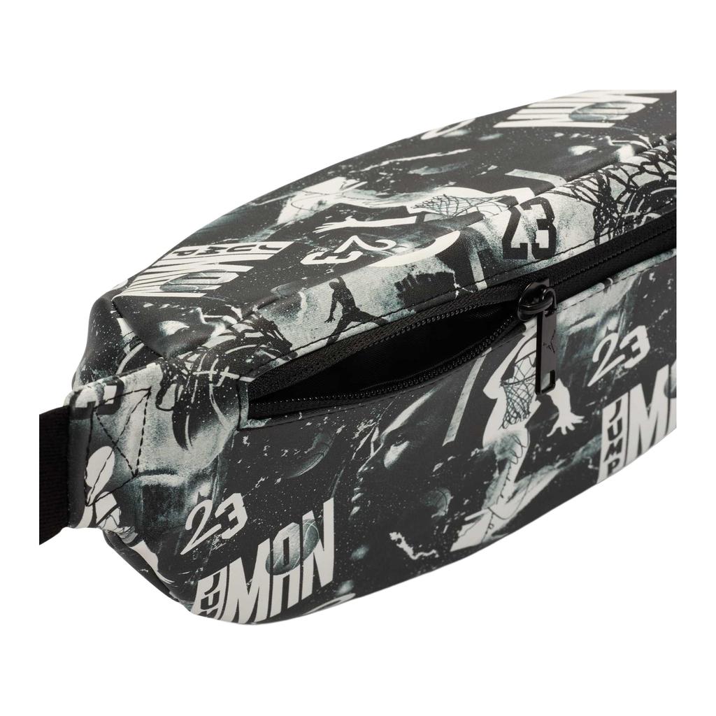 Jordan Zipper Closure Adjustable Urban Pattern Waist Bag Men waist bag Black White II7299-011