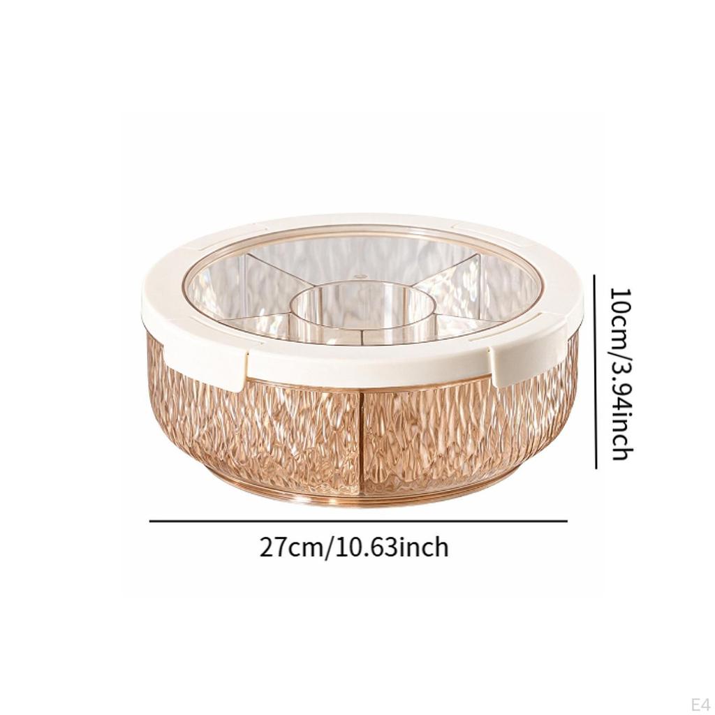 Compartmentalized Serving Tray for Dried Nuts, Rotating Food Storage Box, Tray, Nut