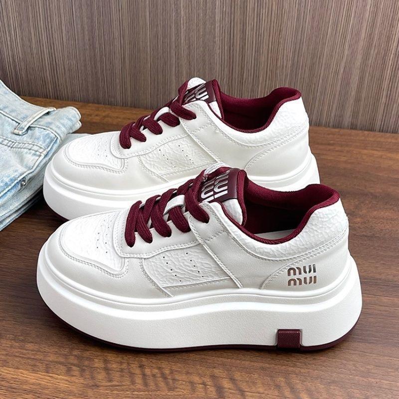 Platform Casual Sneakers For Women Lace Up Chunky Sole Fashion Shoes