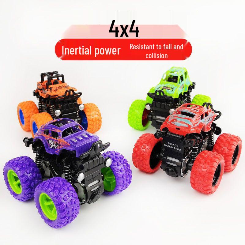 Off-Road Inertial Pull-Back Four-Wheel Drive Toy Car for Kids