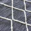 Living Room Rug Cotton Cross Stitches In Wool Dark Grey 120x170
