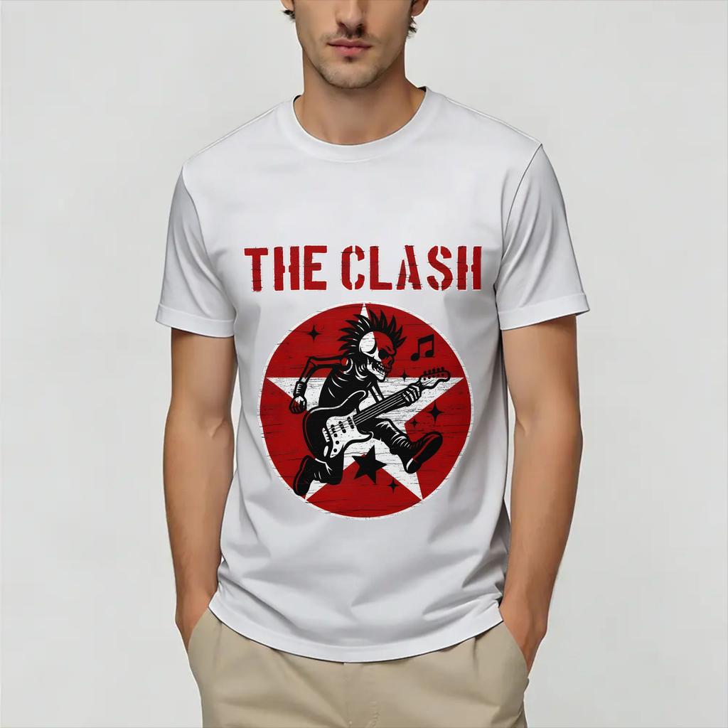 Unisexs Vintage The Clash T Shirts 100 Cotton Clothing Funny Short Sleeve Round Neck Tees Plus Size TShirt