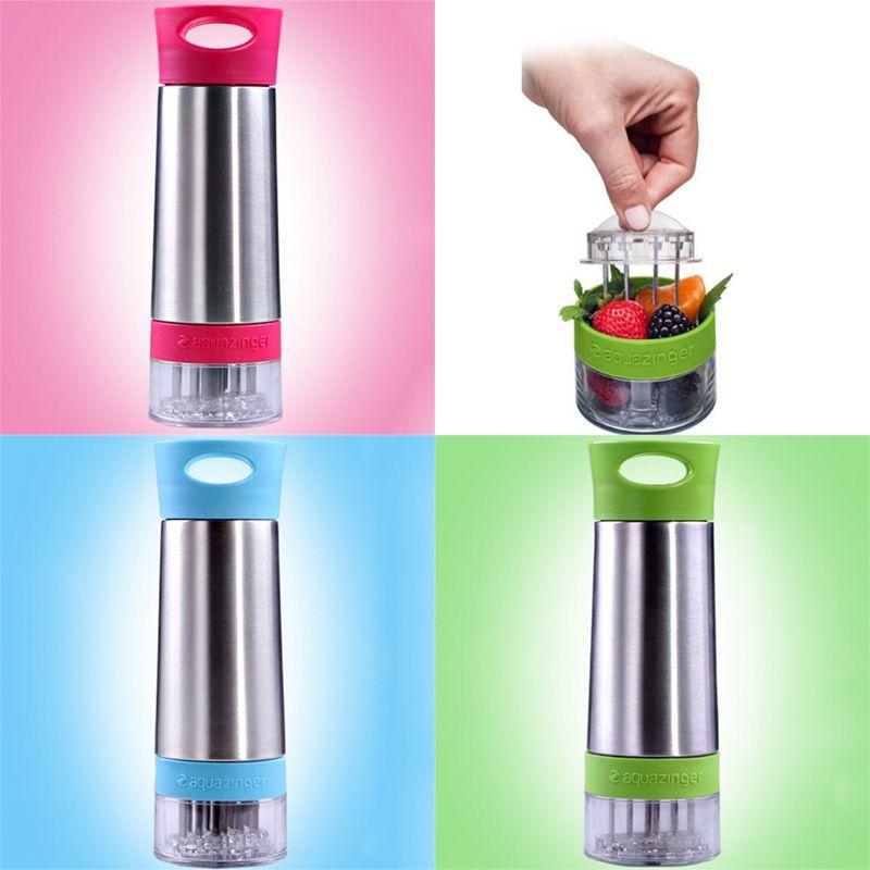 Aqua Zinger Flavor Infuser Flavored Water Bottle With Stainless Steel Design For Healthy Hydration