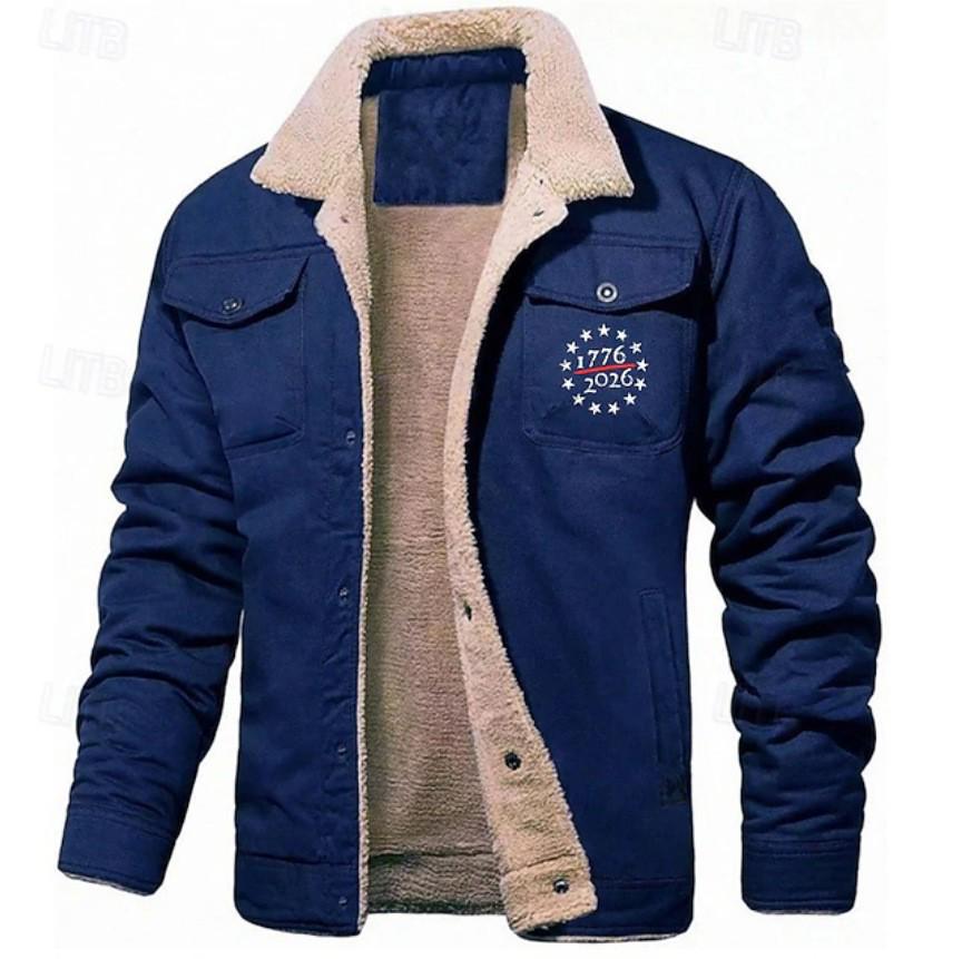 Veste de travail polaire pour homme 2024 - Vêtement d'extérieur décontracté à imprimé pour l'automne/hiver