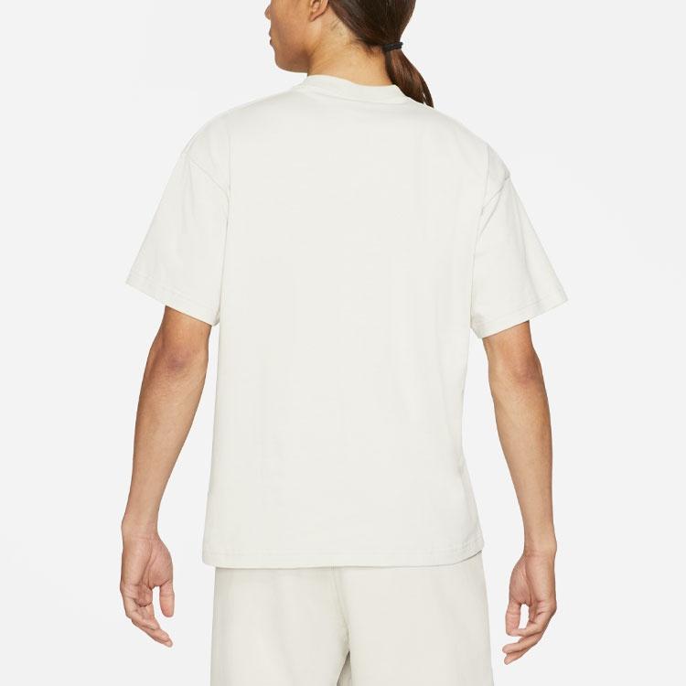 Men's Nike Lab Solo Swoosh Basic Sports Short Sleeve Light Bone White T-Shirt DA0321-072