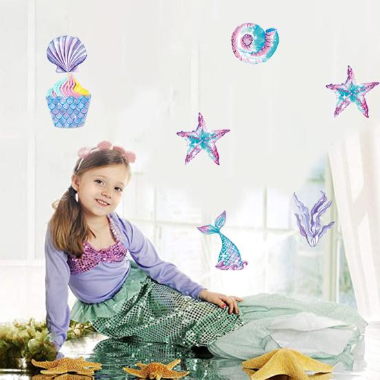 1 Sada Ekologický Topper na Cupcake Snadno Zavěsit Skvělý Banner Mořská panna Ozdoba na Narozeniny Dívky