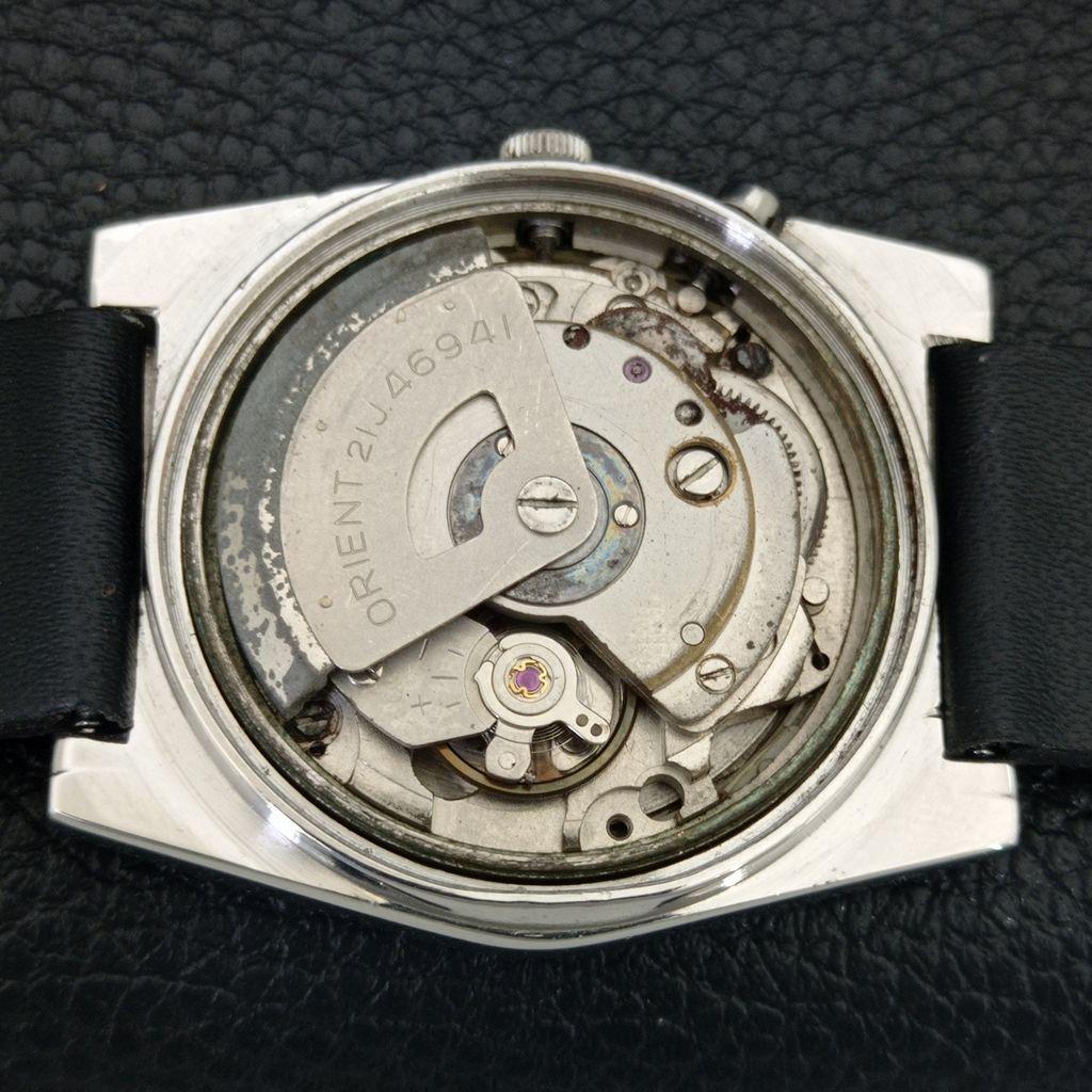 AUTOMATIC 46941 VINTAGE ORIENT CRYSTAL JAPAN MENS WHITE DIAL WATCH a704872-1