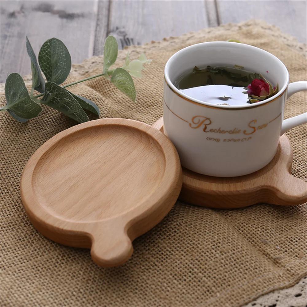 1 Kostenloser individueller Untersetzer aus Walnussholz im japanischen Stil, Teeuntersetzer, hölzerner Tassenhalter, einfache runde Kaffeematte, Hitzeschutzmatte