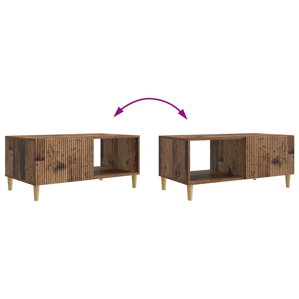 Vintage Style Coffee Table Made of Reclaimed Wood 90 x 50 x 40 cm Wood Based Panel