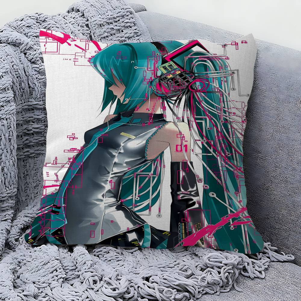 Anime HHatsunes MMikU Cushion Cover Inches Farmhouse Decor Home Throw Pillow Covers For Couch Decorations