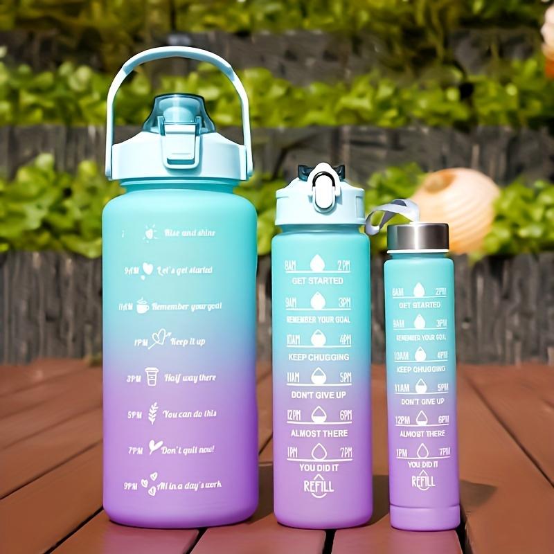 2litrová láhev na vodu se slámou Dámské Dívčí velké přenosné cestovní láhve Sportovní Fitness Cup Léto Studená voda s časovým měřítkem