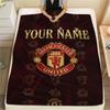 Custom Name,Manchester Red Devils Printed Flannel Blanket, Soft Throw for Bedroom Sofa, Washable,fan Merchandise, Great Gift.chl