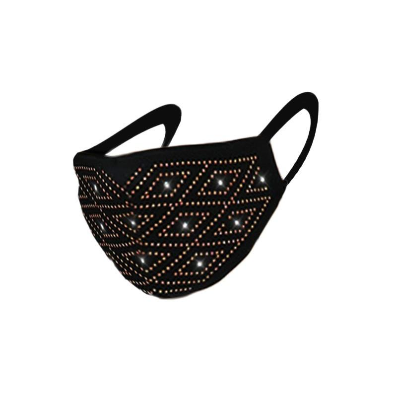 

Protective Face Mask Fashion Rhinestone Decor Dance Party Cosplay Night Clubs Crystal Masks One Size
