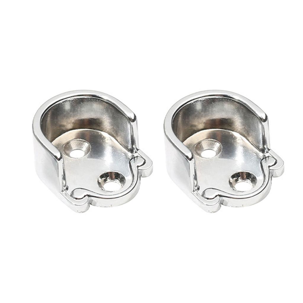 Pack of 2 Rail Mount Closet Clothes Tube Holder Rail End Support Holder Closet Rail Mount Simple Install for Clothes