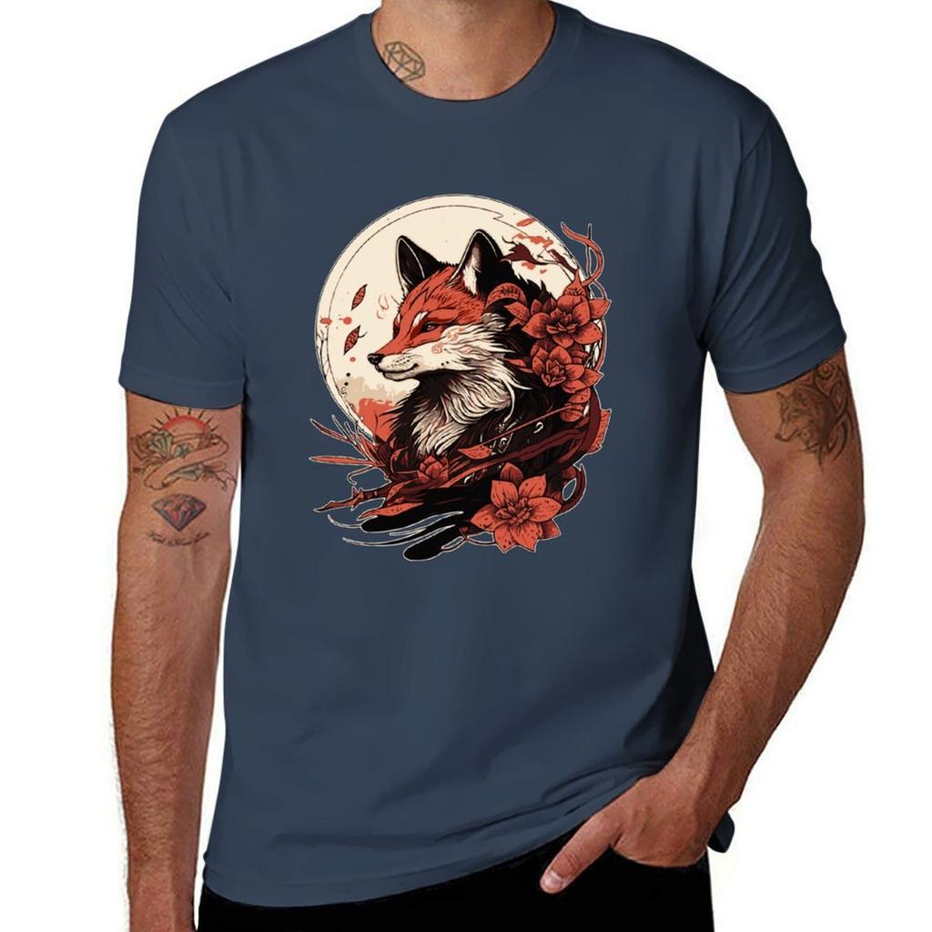 Japanese Fox Tshirt Plus Size Loose Fit Tshirt
