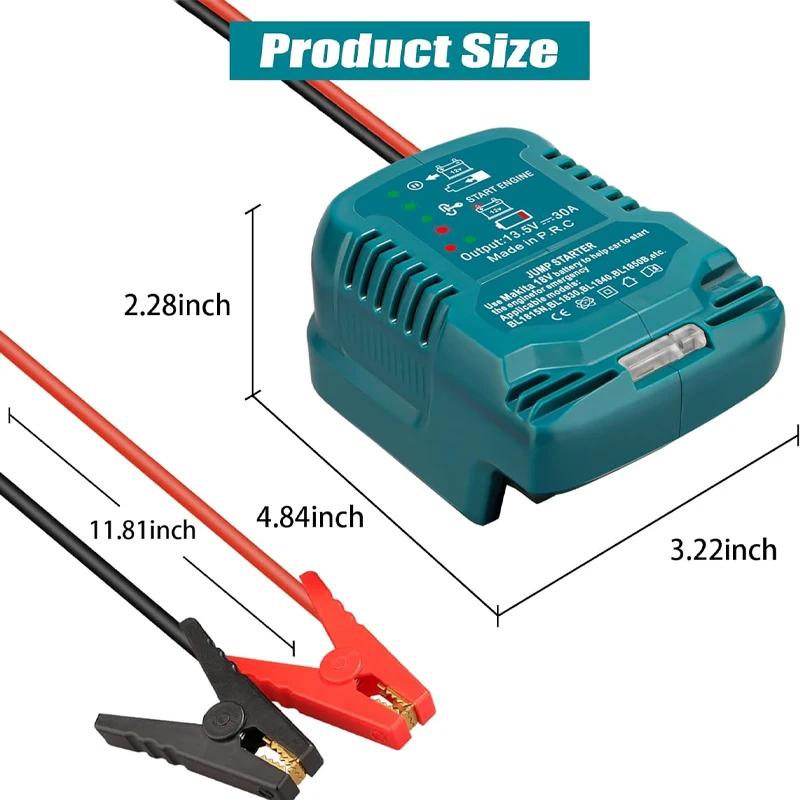 For Makita/Milwaukee/Dewal/EINHEL 18V Battery Jump Starting Adapter Auto Booster Cable for Jump Starting Car Using Tool Cable