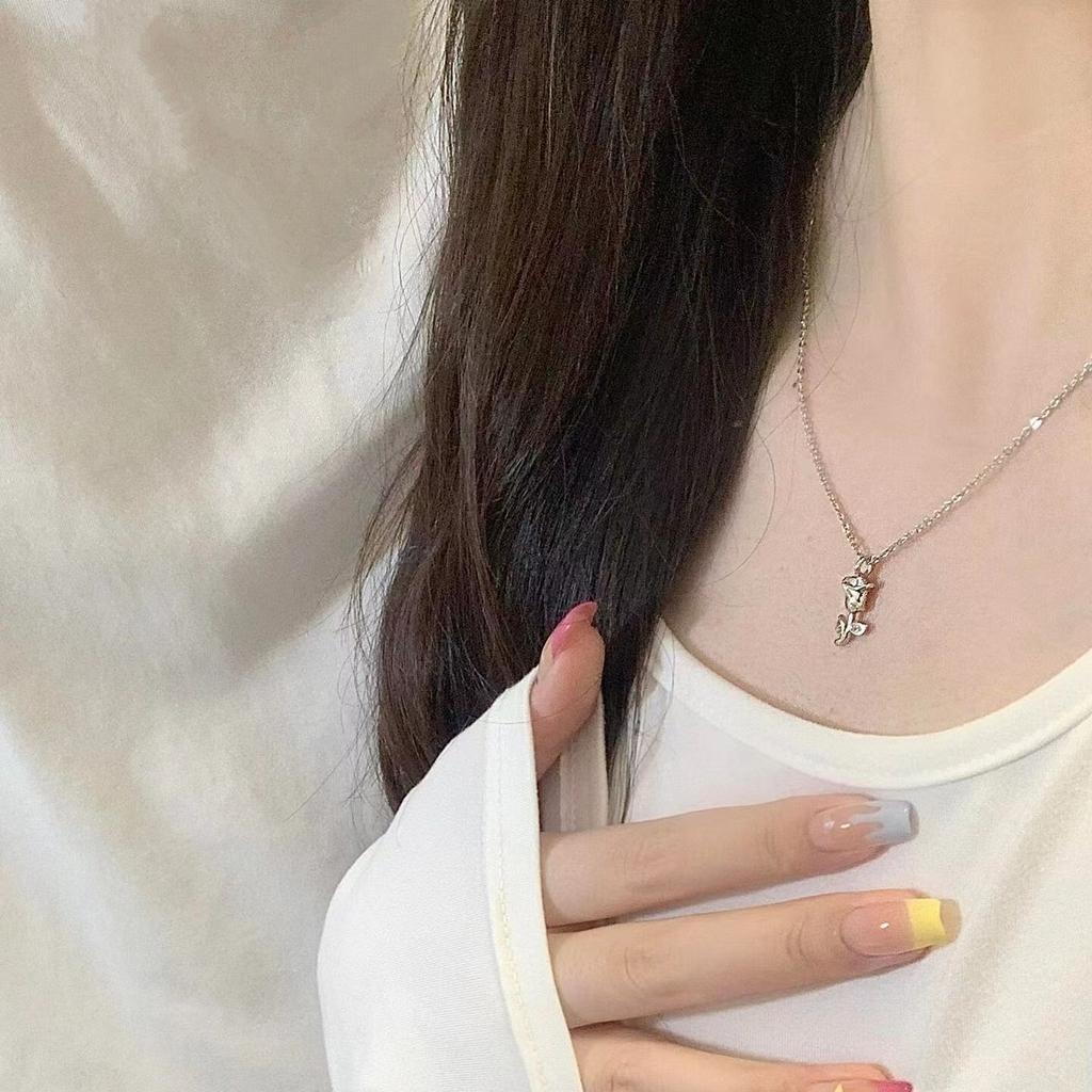 Thorns and Roses Couple Pair Necklace Long Women's Adjustable Versatile Pendant Set Valentine's Day Gift