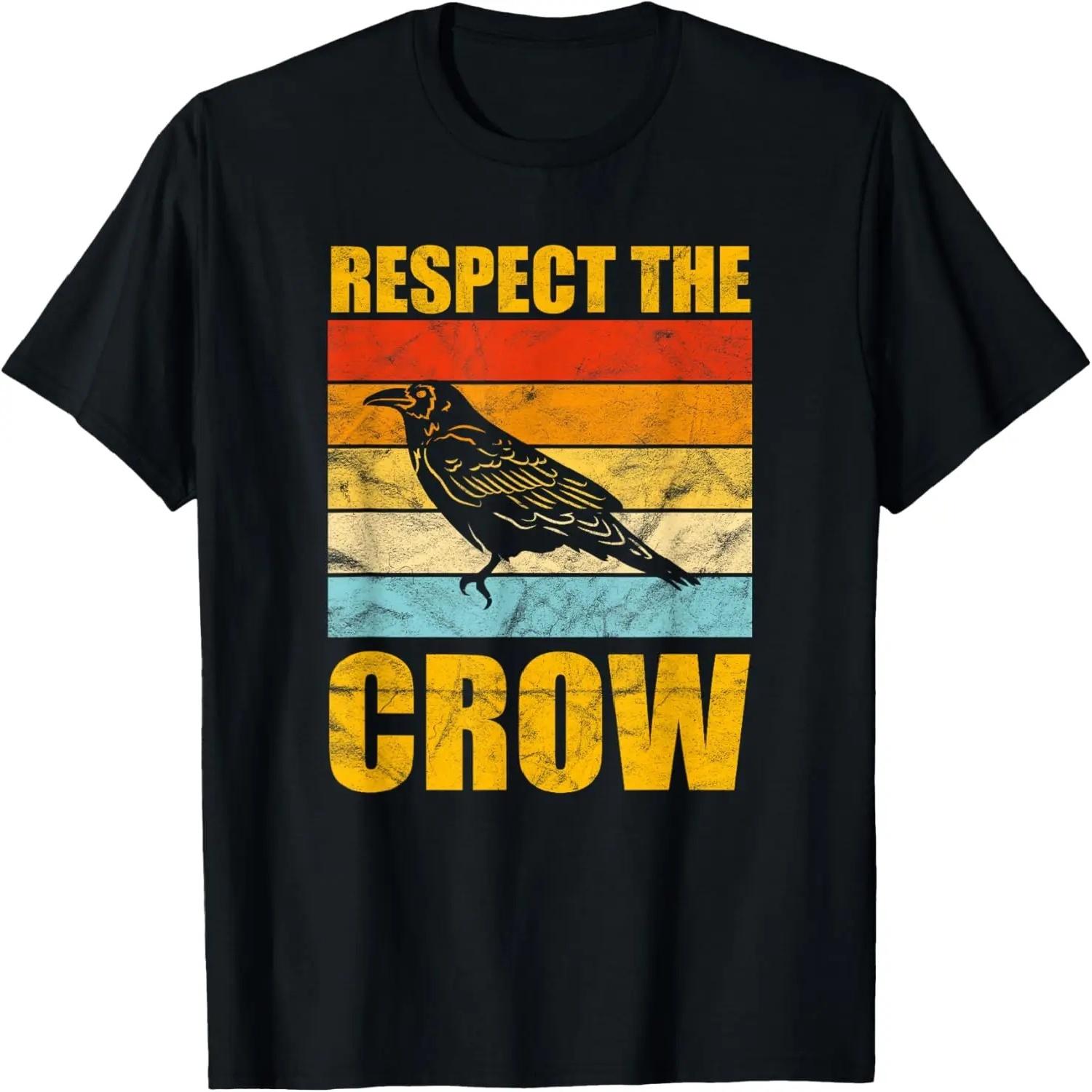 Respect Crow Vintage Sunset Retro Cute Raven T-Shirt XXXXL