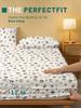 Cartoon 1 Cute Fun Animal Dog Printed Matte Fitted Sheet, Bedroom Printed Bed Cover, Bedding Excluding Pillowcases