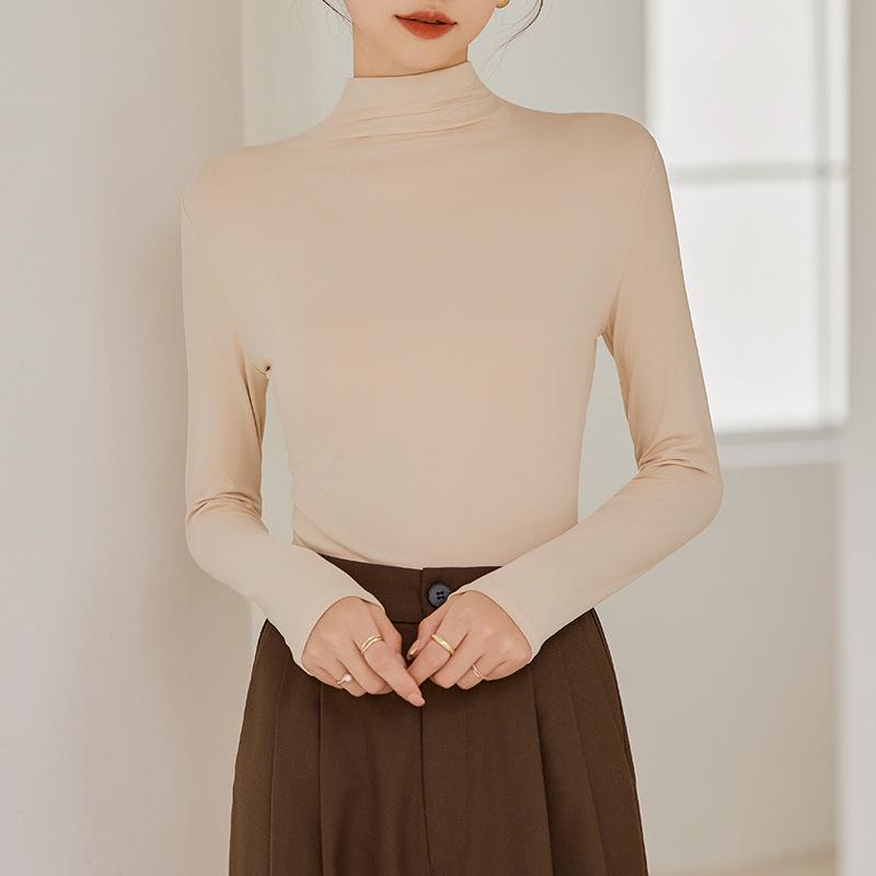 

Women s High Neck Long Sleeve Solid Color Base Layer Top M (40-55 kg)