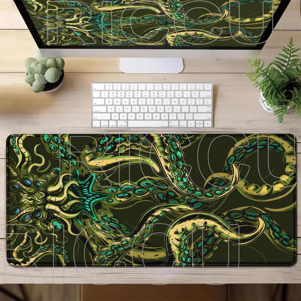 Oktopus Meeresungeheuer Punk Mauspad Groß Gamer Tastatur Schreibtischmatte Computer Gaming Matte XXL Erweitert 30x60cm Büro PC Zubehör