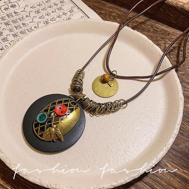 Colier Etnic Stil Ghioc de Stejar: Accesoriu de îmbrăcăminte unisex din bumbac și in țesut manual