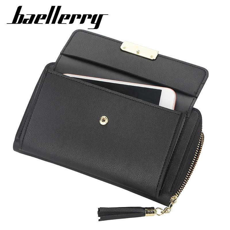 Pu Leather Long Wallet For Women With Zipper And Card Slots For Daily Use
