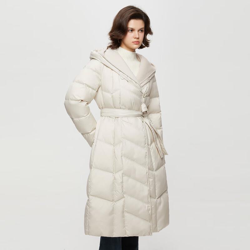 Tatue Women's Mid-Length Solid Hooded Down Jacket