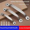 1Pcs Stainless Steel Door Handle Door Window Drawer Exposed Wooden Door Old Round Head Handle Furniture Solid Core Handle Simple