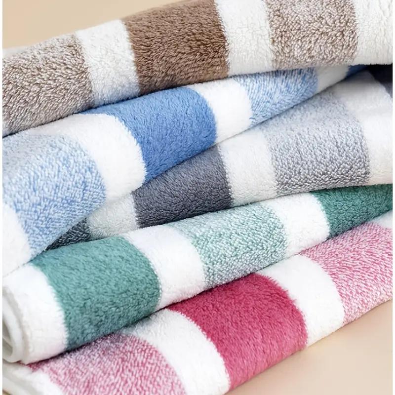 Thickened Absorbent Bath Towel Soft Face Towel Two-Color Striped Bath Towel Towel for Home Bathroom