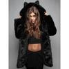 Faux Fur Hoodie Mid Length Women's Faux Fur Coat Eco-friendly Coat 