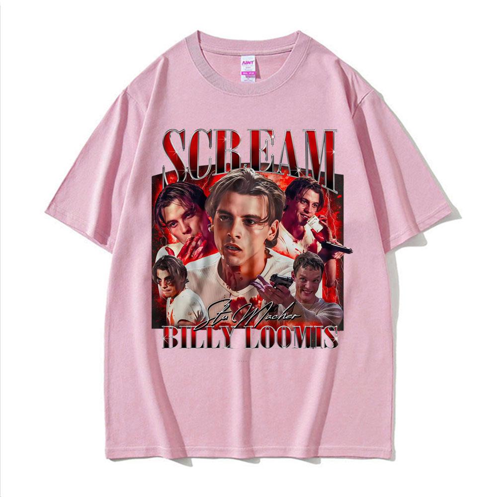Retro Scream Movie Billy Loomis Graphic Tshirt Unisexs Clothing Fashion Hip Hop Classic T Shirts Unisex Oversized T Shirt Streetwear